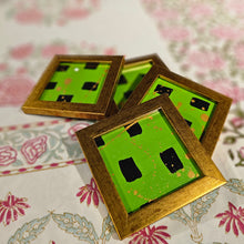 Load image into Gallery viewer, Green-Black Gold Tray Set of 3
