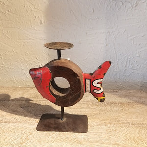 Fish Candle Stand Small - Recycled