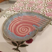 Load image into Gallery viewer, Ceramic Platter Shell (Blue/Pink)
