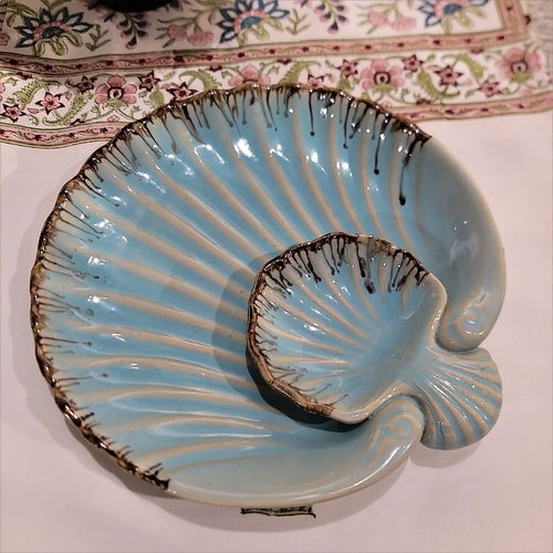 Ceramic Platter Shell (Blue/Round)