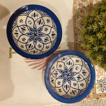 Load image into Gallery viewer, Moroccan Blue Bowl/Platter (Set of 2)