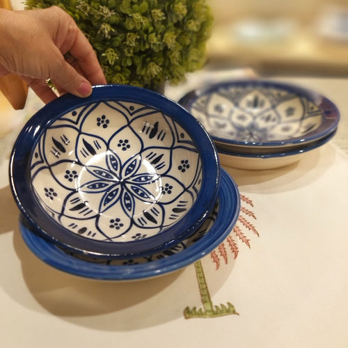 Moroccan Blue Bowl/Platter (Set of 2)