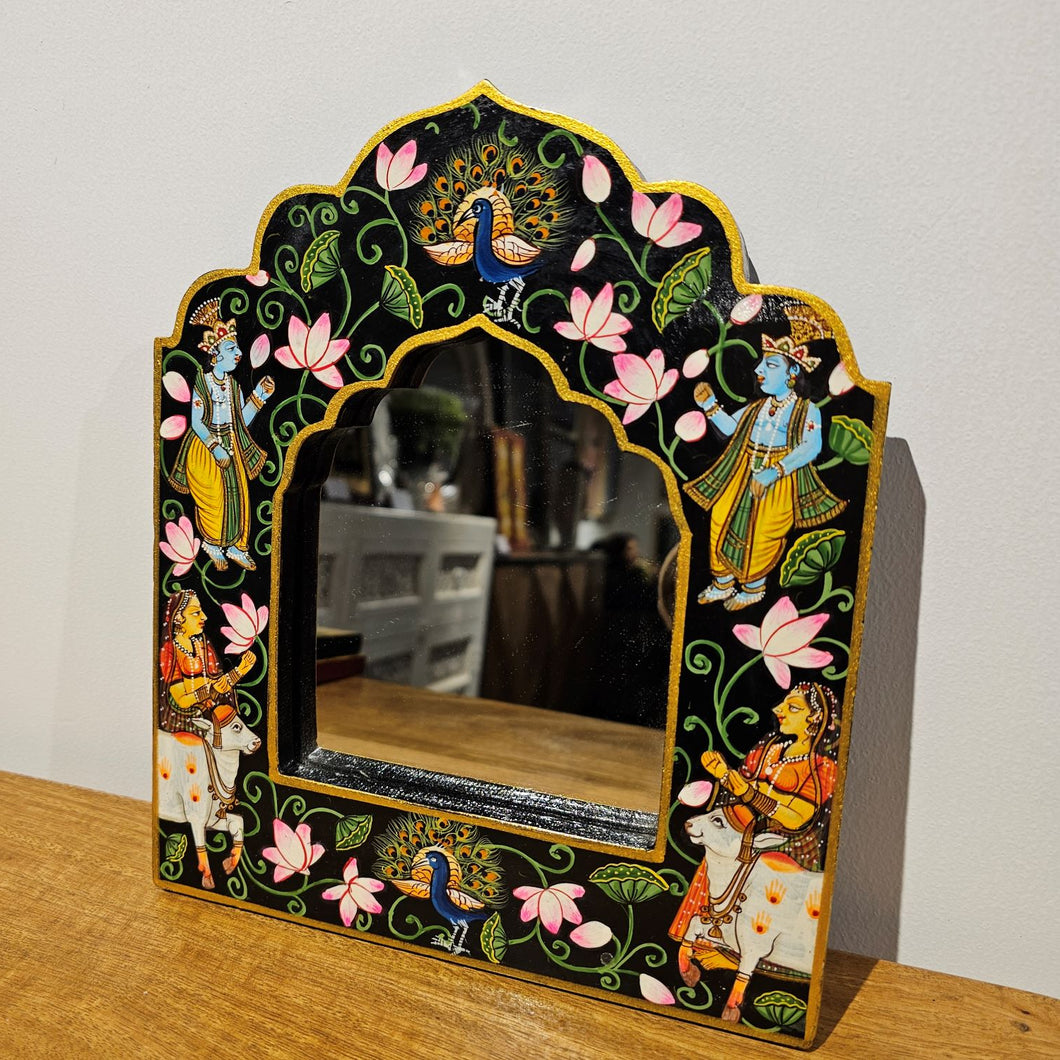 Hand-Painted Wooden Mirror