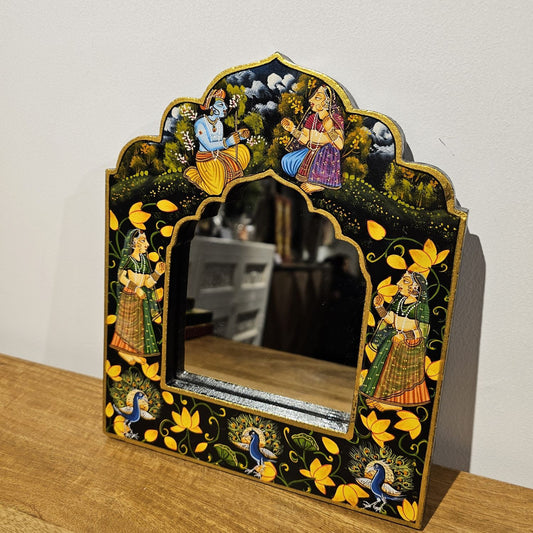 Hand-Painted Wooden Mirror