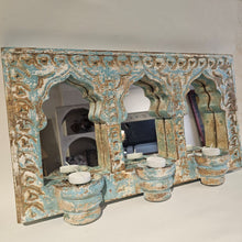 Load image into Gallery viewer, Wooden Jharokha Tealight Holder with Mirror