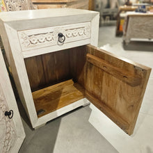 Load image into Gallery viewer, Carved Wooden Side Table (set of 2)