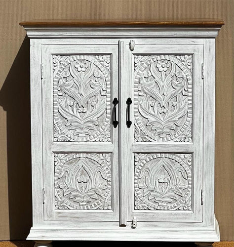 Carved White Cabinet
