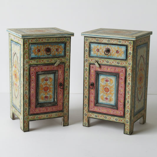 Hand-Painted Wooden Side Table (set of 2)