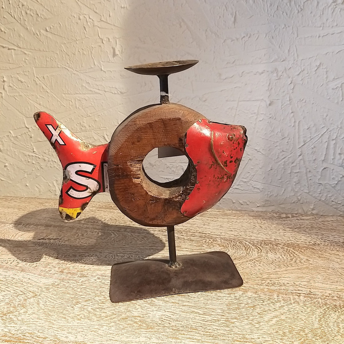 Fish Candle Stand Small - Recycled