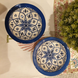 Moroccan Blue Bowl/Platter (Set of 2)