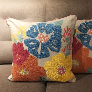 Floral Embroidered Cushion Cover (Set of 2)